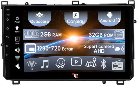 Toyota - (Resigilata) Navigatie dedicata Toyota Corolla 11 Auris E180 2017-2018, 2GB RAM 32GB ROM, Quad Core, Display 9" IPS Full HD, Carplay, Android 13, Bluetooth, Magazin Play, Suport camere AHD