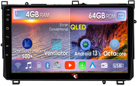 Corolla 11 Auris E180 2017-2018 - Navigatie dedicata Toyota Corolla 11 Auris E180 2017-2018, 4GB RAM 64GB ROM, Octacore, Android 13, Display QLED 9", DSP, Carplay, Android Auto, Internet, Youtube, Waze, WIFI, Bluetoot