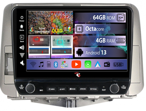 Prado 150 2009-2013 - Navigatie dedicata Prado 150 2009-2013 cu butoane rotative model 2024, 4GB RAM 64GB ROM, Quadcore, Android 13, Display QLED 9", DSP, Carplay, Android Auto, Internet, Youtube, Waze, WI
