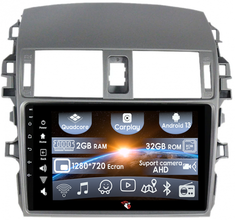 Toyota - (Resigilata) Navigatie dedicata Toyota Corolla ( 2006 - 2013 ), 2GB RAM 32GB ROM, Quad Core, Display 9" IPS Full HD, Carplay, Android 13, Bluetooth, Magazin Play, Suport camere AHD
