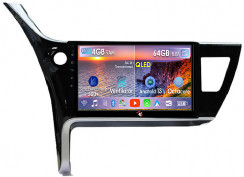 Toyota Corolla 2017-2019 - Navigatie dedicata Toyota Corolla 2017-2019, 4GB RAM 64GB ROM, Octacore, Android 13, Display QLED 10", DSP, Carplay, Android Auto, Internet, Youtube, Waze, WIFI, Bluetooth