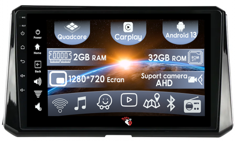 Toyota Corolla 2018-2020 - (Resigilata) Navigatie dedicata Toyota Corolla 2018-2020, 2GB RAM 32GB ROM, Quad Core, Display 9" IPS Full HD, Carplay, Android 13, Bluetooth, Magazin Play, Suport camere AHD
