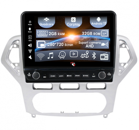 Mondeo 2010-2014 - Navigatie dedicata Mondeo 2006-2010 cu butoane rotative model 2024, 10 Inch, 2GB RAM 32GB ROM, Quadcore, Android 13, WiFi, Bluetooth, Magazin Play