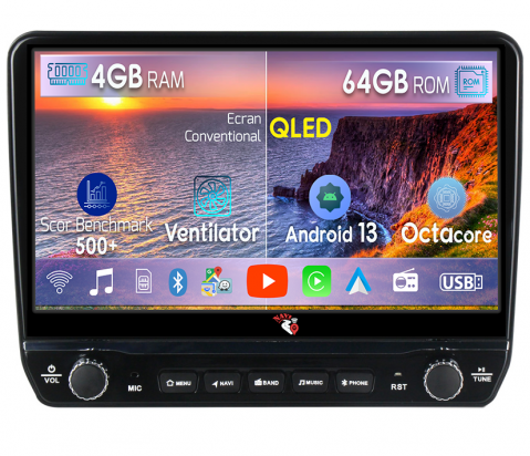 Etios - Navigatie dedicata Toyota Etios cu butoane rotative model 2024, 4GB RAM 64GB ROM, Quadcore, Android 13, Display QLED 9", DSP, Carplay, Android Auto, Internet, Youtube, Waze, WIFI, Blu