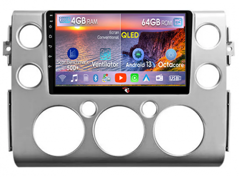 FJ Cruiser J15 2006-2020 - Navigatie dedicata Toyota FJ Cruiser J15 2006-2020, 4GB RAM 64GB ROM, Octacore, Android 13, Display QLED 9", DSP, Carplay, Android Auto, Internet, Youtube, Waze, WIFI, Bluetooth