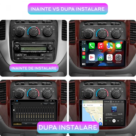 Navigatie dedicata Toyota Highlander 2000-2007, 12GB RAM 256GB ROM, Android 13, Rezolutie 2K, Display QLED, 9", DSP, Carplay, Android Auto, Internet, Youtube, Waze, Wi Fi, USB [4]