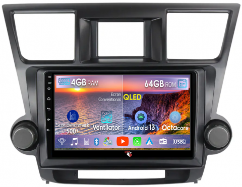 Toyota - Navigatie dedicata Toyota Highlander 2007-2013, 4GB RAM 64GB ROM, Octacore, Android 13, Display QLED 10", DSP, Carplay, Android Auto, Internet, Youtube, Waze, WIFI, Bluetooth