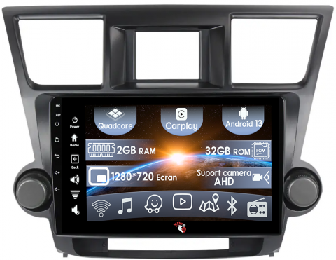 Toyota - (Resigilata) Navigatie dedicata Toyota Highlander ( 2009 - 2014 ), 2GB RAM 32GB ROM, Quad Core, Display 10" IPS Full HD, Carplay, Android 13, Bluetooth, Magazin Play, Suport camere AHD