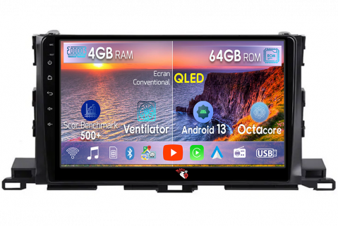 Toyota Highlander 2013-2018 - Navigatie dedicata Toyota Highlander 2013-2018, 4GB RAM 64GB ROM, Octacore, Android 13, Display QLED 10", DSP, Carplay, Android Auto, Internet, Youtube, Waze, WIFI, Bluetooth