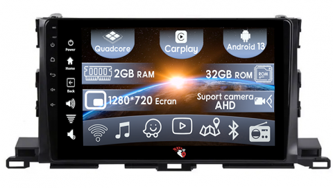 Toyota - (Resigilata) Navigatie dedicata Toyota Highlander ( 2014 - 2018 ), 2GB RAM 32GB ROM, Quad Core, Display 9" IPS Full HD, Carplay, Android 13, Bluetooth, Magazin Play, Suport camere AHD