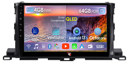 Highlander (2014-2018) - Navigatie dedicata Toyota Highlander ( 2014 - 2018 ), 4GB RAM 64GB ROM, Octacore, Android 13, Display QLED 9", DSP, Carplay, Android Auto, Internet, Youtube, Waze, WIFI, Bluetooth