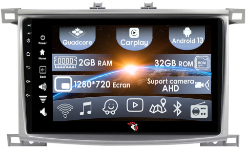 Toyota - (Resigilata) Navigatie dedicata Toyota Land Cruiser 2005, 2GB RAM 32GB ROM, Quad Core, Display 10.1" IPS Full HD, Carplay, Android 13, Bluetooth, Magazin Play, Suport camere AHD