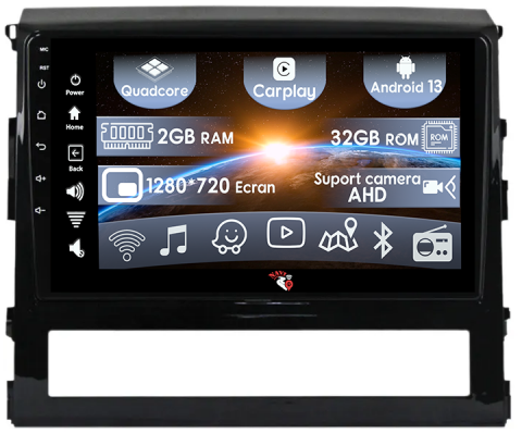 Toyota - (Resigilata) Navigatie dedicata Toyota Land Cruiser ( 2015 + ), 2GB RAM 32GB ROM, Quad Core, Display 9" IPS Full HD, Carplay, Android 13, Bluetooth, Magazin Play, Suport camere AHD