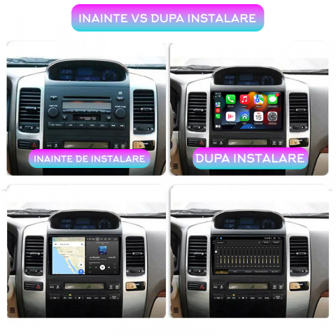 Navigatie dedicata Toyota Land Cruiser J120 Prado ( 2003 - 2009 ), 12GB RAM 256GB ROM, Android 13, Rezolutie 2K, Display QLED, 9", DSP, Carplay, Android Auto, Internet, Youtube, W [4]