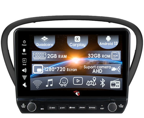 Peugeot - Navigatie dedicata Peugeot 607 2004-2010 cu butoane rotative model 2024, 9 Inch, 2GB RAM 32GB ROM, Quadcore, Android 13, WiFi, Bluetooth, Magazin Play