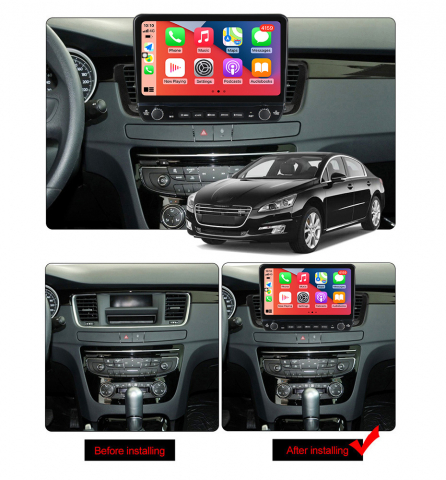 Navigatie dedicata Peugeot 508 cu butoane rotative model 2024, 8 GB RAM 128 ROM, OCTA CORE +SIM Android 14, Display QLED, 9", DSP, Carplay, Android Auto, Internet, Youtube , Waze , WI-FI -CARPLAY [3]