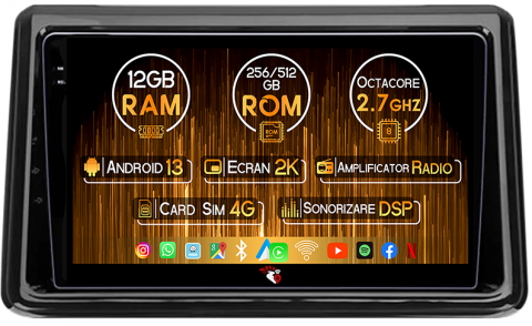 Toyota - Navigatie dedicata Toyota Noah 2014-2020, 12GB RAM 256GB ROM, Android 13, Rezolutie 2K, Display QLED, 9", DSP, Carplay, Android Auto, Internet, Youtube, Waze, Wi Fi, USB