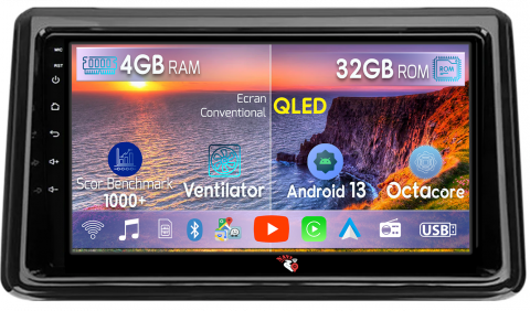 Noah 2014-2020 - Navigatie dedicata Toyota Noah 2014-2020, 4GB RAM 32GB ROM, Octacore, Android 14, Display QLED 1K 9", DSP, Carplay&Android Auto, SIM 4G, Bluetooth, Ventilator Activ