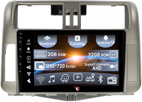 Prado 150 2009-2013 - (Resigilata) Navigatie dedicata Toyota Prado 150 2009-2013, 2GB RAM 32GB ROM, Quad Core, Display 9" IPS Full HD, Carplay, Android 13, Bluetooth, Magazin Play, Suport camere AHD