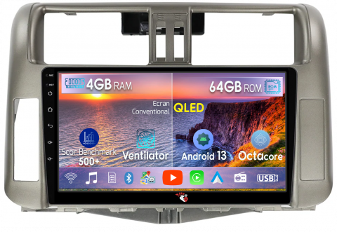 Prado 150 2009-2013 - Navigatie dedicata Toyota Prado 150 2009-2013, 4GB RAM 64GB ROM, Octacore, Android 13, Display QLED 9", DSP, Carplay, Android Auto, Internet, Youtube, Waze, WIFI, Bluetooth