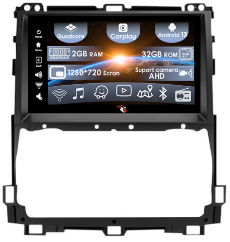 Prado 2002-2009 - (Resigilata) Navigatie dedicata Toyota Prado 2002-2009, 2GB RAM 32GB ROM, Quad Core, Display 9" IPS Full HD, Carplay, Android 13, Bluetooth, Magazin Play, Suport camere AHD