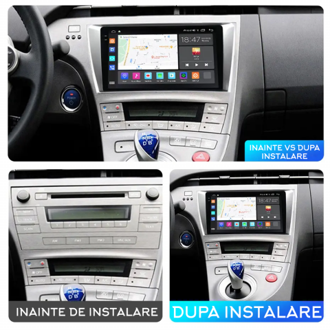 Navigatie dedicata Toyota Prius, 12GB RAM 256GB ROM, Android 13, Rezolutie 2K, Display QLED, 9", DSP, Carplay, Android Auto, Internet, Youtube, Waze, Wi Fi, USB [4]
