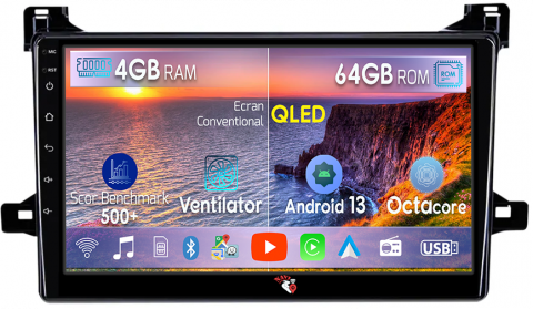 Prius XW50 2015-2020 - Navigatie dedicata Toyota Prius XW50 2015-2020, 4GB RAM 64GB ROM, Octacore, Android 13, Display QLED 9", DSP, Carplay, Android Auto, Internet, Youtube, Waze, WIFI, Bluetooth