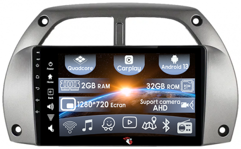 RAV4 2001-2006 - (Resigilata) Navigatie dedicata Toyota RAV4 2001-2006, 2GB RAM 32GB ROM, Quad Core, Display 9" IPS Full HD, Carplay, Android 13, Bluetooth, Magazin Play, Suport camere AHD