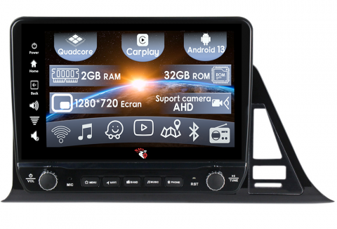 C-HR 2016-2020 - Navigatie dedicata C-HR 2016-2019 cu butoane rotative model 2024, 9 Inch, 2GB RAM 32GB ROM, Quadcore, Android 13, WiFi, Bluetooth, Magazin Play