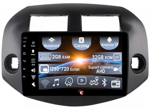 RAV 4 (2000-2015) - (Resigilata) Navigatie dedicata Toyota RAV4 (2006-2012), 2GB RAM 32GB ROM, Quad Core, Display 10.1" IPS Full HD, Carplay, Android 13, Bluetooth, Magazin Play, Suport camere AHD