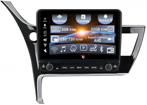 Navigatii Dedicate - Navigatie dedicata Corolla 2017-2019 cu butoane rotative model 2024, 10 Inch, 2GB RAM 32GB ROM, Quadcore, Android 13, WiFi, Bluetooth, Magazin Play