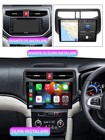 Navigatie dedicata Toyota Rush 2018-2019, 12GB RAM 256GB ROM, Android 13, Rezolutie 2K, Display QLED, 9", DSP, Carplay, Android Auto, Internet, Youtube, Waze, Wi Fi, USB [3]