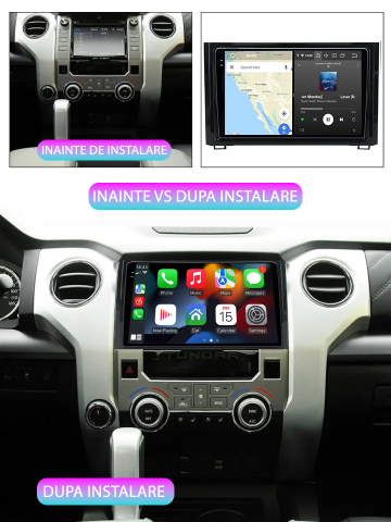 Navigatie dedicata Toyota Sequoia 2014-2018, 12GB RAM 256GB ROM, Android 13, Rezolutie 2K, Display QLED, 9", DSP, Carplay, Android Auto, Internet, Youtube, Waze, Wi Fi, USB [4]