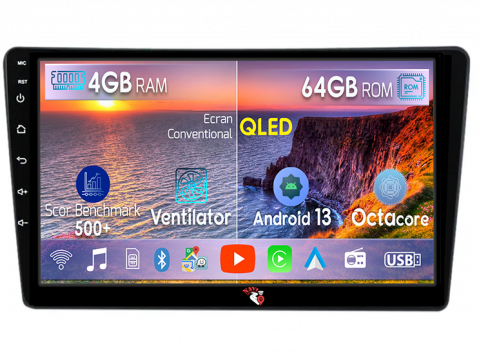 Sienna 2004-2010 - Navigatie dedicata Toyota Sienna 2004-2010, 4GB RAM 64GB ROM, Octacore, Android 13, Display QLED 9", DSP, Carplay, Android Auto, Internet, Youtube, Waze, WIFI, Bluetooth