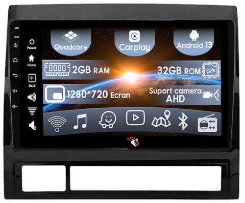 Navigatii 2GB RAM - (Resigilata) Navigatie dedicata Toyota Tacoma Hilux 2005-2013, 2GB RAM 32GB ROM, Quad Core, Display 9" IPS Full HD, Carplay, Android 13, Bluetooth, Magazin Play, Suport camere AHD