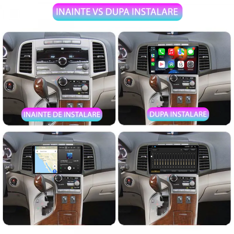 Navigatie dedicata Toyota Venza 2008-2016, 12GB RAM 256GB ROM, Android 13, Rezolutie 2K, Display QLED, 9", DSP, Carplay, Android Auto, Internet, Youtube, Waze, Wi Fi, USB [4]