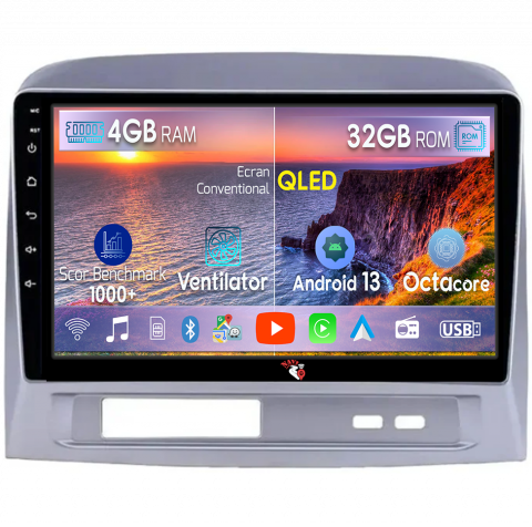 Vios 2004-2007 - Navigatie dedicata Toyota Vios 2004-2007, 4 GB RAM 32 ROM, Android 13, Display QLED 1K, 9", DSP, Carplay, Android Auto, Internet, Youtube, Waze, WI-FI, USB, Bluetooth