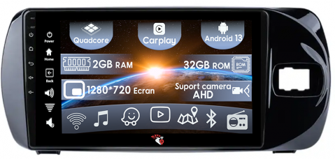 Vitz 2016-2020 - (Resigilata) Navigatie dedicata Toyota Vitz 2016-2020, 2GB RAM 32GB ROM, Quad Core, Display 9" IPS Full HD, Carplay, Android 13, Bluetooth, Magazin Play, Suport camere AHD
