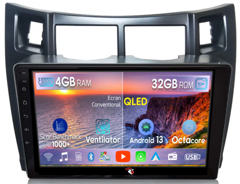 Toyota - Navigatie dedicata Toyota Yaris (2008-2011), 4GB RAM 32 GB ROM, Octacore, 9", QLED 1K, DSP, RDS, 4G, Android 13, WI-FI, Bluetooth, Magazin Play