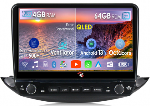 Navigatii Dedicate - Navigatie dedicata Trax 2013-2020 cu butoane rotative model 2024, 4 GB RAM 64 ROM, Quadcore, Android 13, Display QLED, 9", DSP, Carplay, Android Auto, Internet, Youtube , Waze , WI-FI