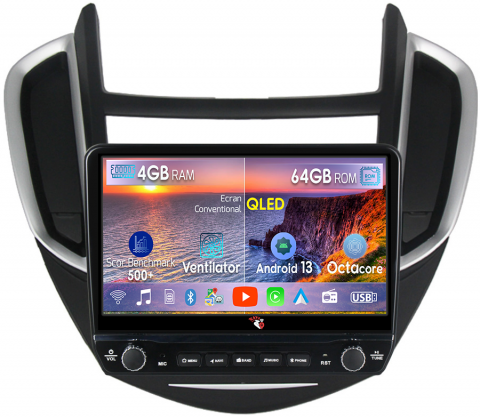 Trax Tracker 2014-2016 - Navigatie dedicata Trax Tracker 2014-2016 cu butoane rotative model 2024, 4 GB RAM 64 ROM, Quadcore, Android 13, Display QLED, 9", DSP, Carplay, Android Auto, Internet, Youtube , Waze , WI-FI