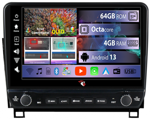 Tundra 2007-2013 - Navigatie dedicata Tundra 2007-2013 cu butoane rotative model 2024, 4GB RAM 64GB ROM, Quadcore, Android 13, Display QLED 9", DSP, Carplay, Android Auto, Internet, Youtube, Waze, WIFI,