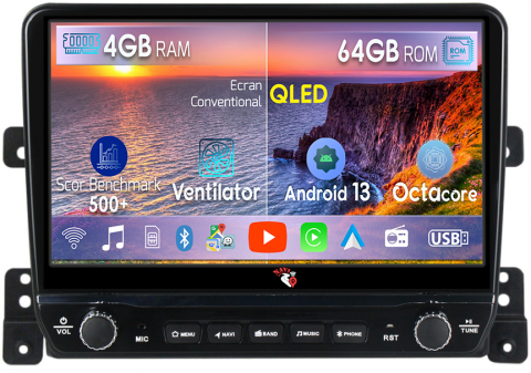 Grand Vitara (2005-2015) - Navigatie dedicata Vitara 2005-2015 cu butoane rotative model 2024, 4 GB RAM 64 ROM, Quadcore, Android 13, Display QLED, 9", DSP, Carplay, Android Auto, Internet, Youtube , Waze , WI-FI