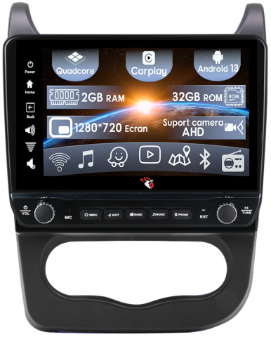Sandero 2013-2014 - Navigatie dedicata Renault Sandero 2013-2014 cu butoane rotative model 2024, 10 Inch, 2GB RAM 32GB ROM, Quadcore, Android 13, WiFi, Bluetooth, Magazin Play