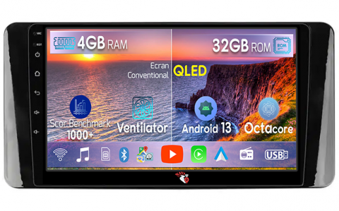 Polo 6 2020-2022 - Navigatie dedicata Volkswagen Polo 6 2020-2022, 4GB RAM 32GB ROM, Octacore, Android 14, Display QLED 1K 9", DSP, Carplay&Android Auto, SIM 4G, Bluetooth, Ventilator Activ