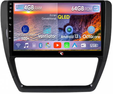 Jetta 2013-2017 - Navigatie dedicata Volkswagen Sagitar, Jetta, 4GB RAM 64GB ROM, Octacore, Android 14, Display QLED 9", DSP, Carplay, Android Auto, Internet, Youtube, Waze, WIFI, Bluetooth