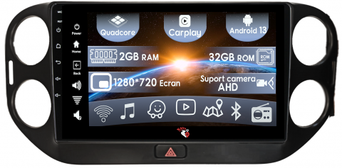 Volkswagen - (Resigilata) Navigatie dedicata Volkswagen Tiguan 2010-2017, 2GB RAM 32GB ROM, Quad Core, Display 9" IPS Full HD, Carplay, Android 14, Bluetooth, Magazin Play, Suport camere AHD