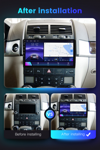 Navigatie dedicata Volkswagen Touareg 2003-2010, 4GB RAM 32GB ROM, Octacore, Android 14, Display QLED 1K 9", DSP, Carplay&Android Auto, SIM 4G, Bluetooth, Ventilator Activ [6]