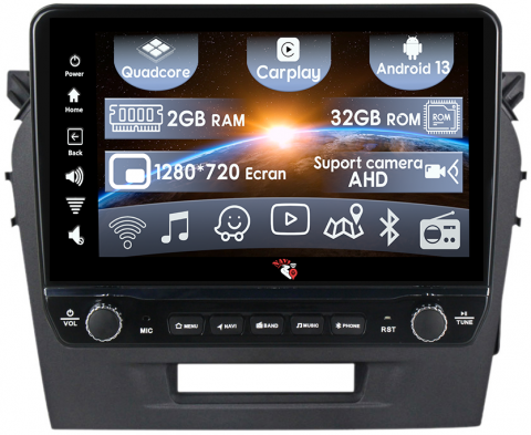 Suzuki - Navigatie dedicata Vitara 2014-2018 cu butoane rotative model 2024, 9 Inch, 2GB RAM 32GB ROM, Quadcore, Android 13, WiFi, Bluetooth, Magazin Play