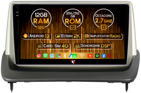 Volvo - Navigatie dedicata Volvo S40, C30, C70, 12GB RAM 256GB ROM, Android 13, Rezolutie 2K, Display QLED, 7", DSP, Carplay, Android Auto, Internet, Youtube, Waze, Wi Fi, USB